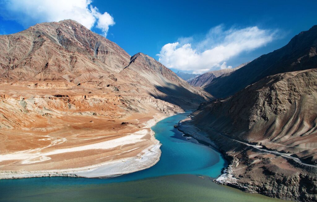 Ladakh mountains and river